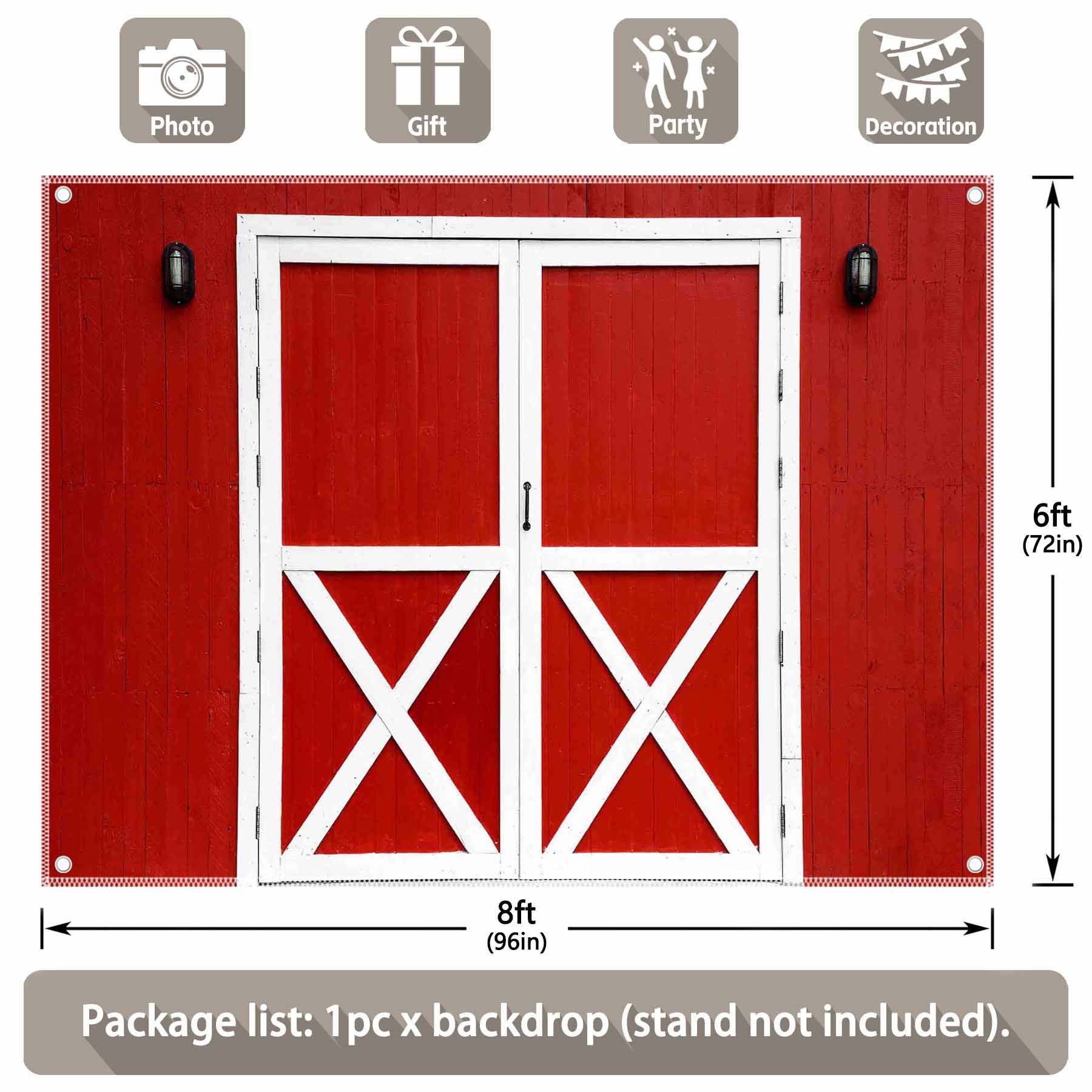 Multi-Size Rustic Barn Door Western Birthday Parties  Background(FAST) - UUFelice Studio