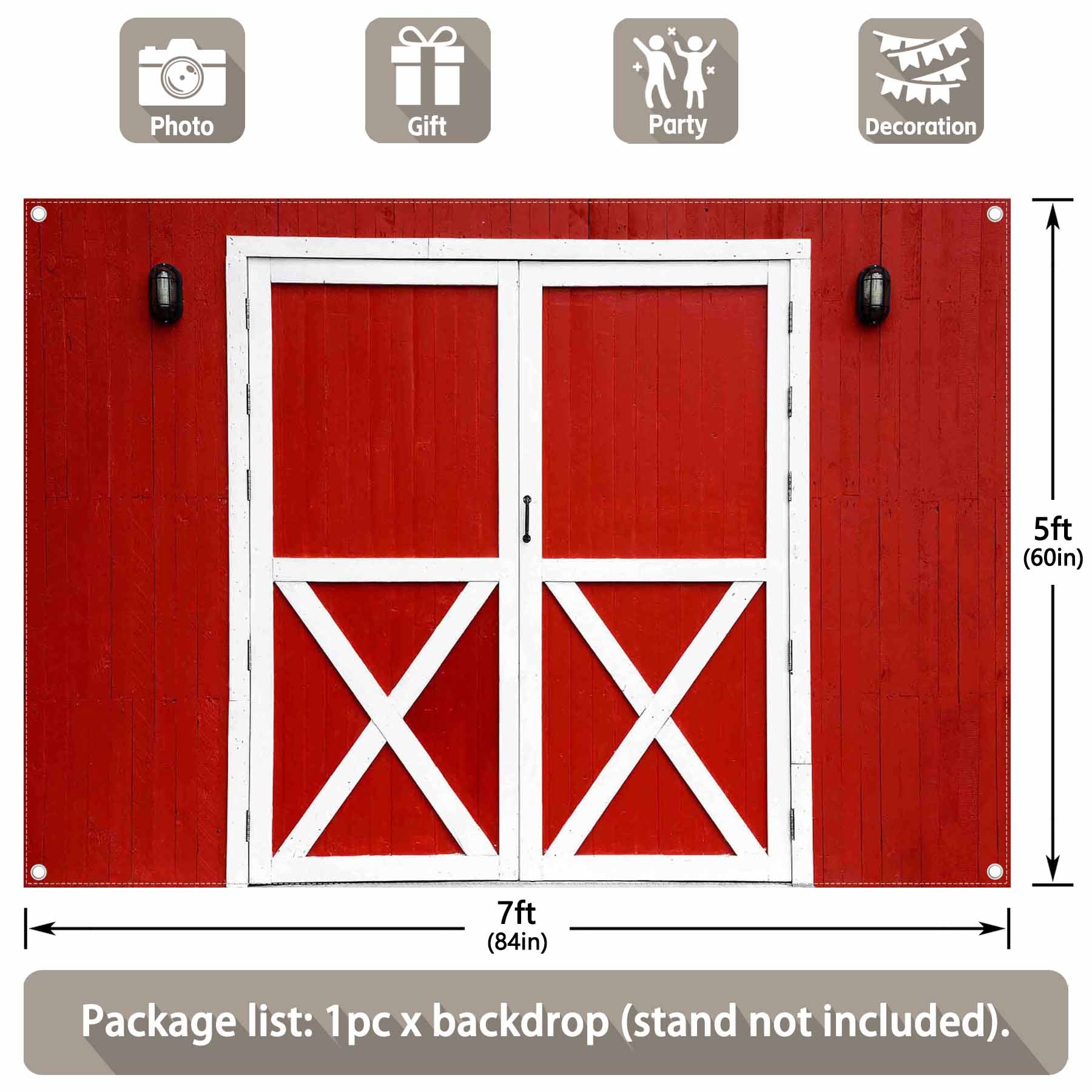 Multi-Size Rustic Barn Door Western Birthday Parties  Background(FAST) - UUFelice Studio