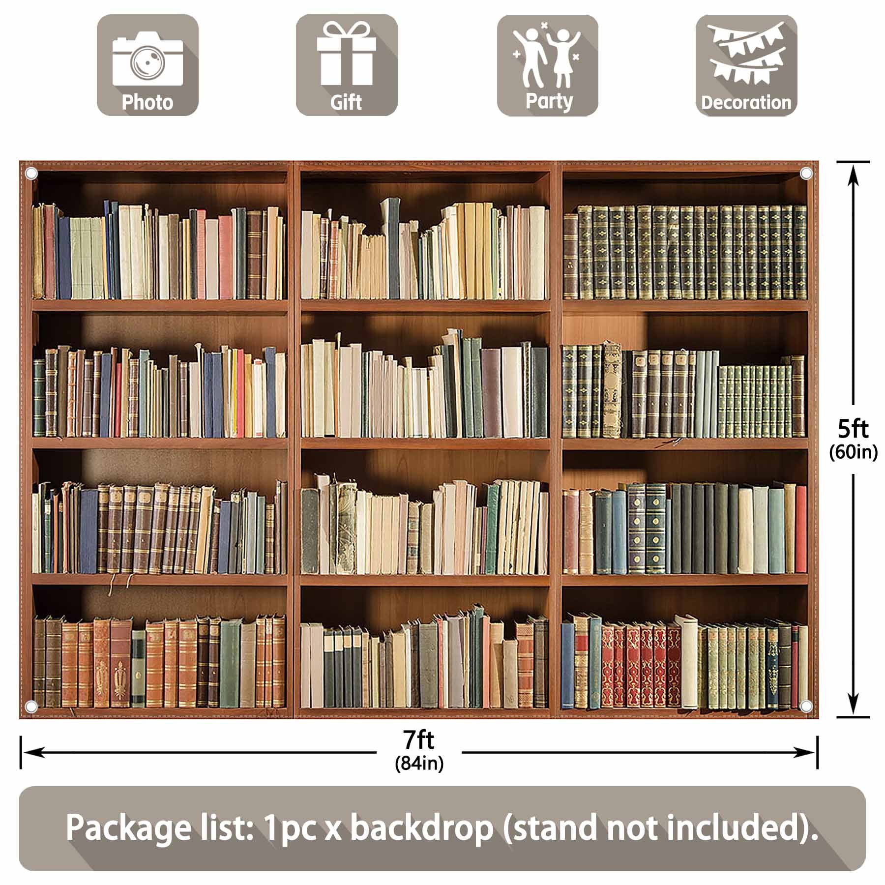 Professional Bookshelf Durable Zoom Meetings Backdrop(FAST) - UUFelice Studio