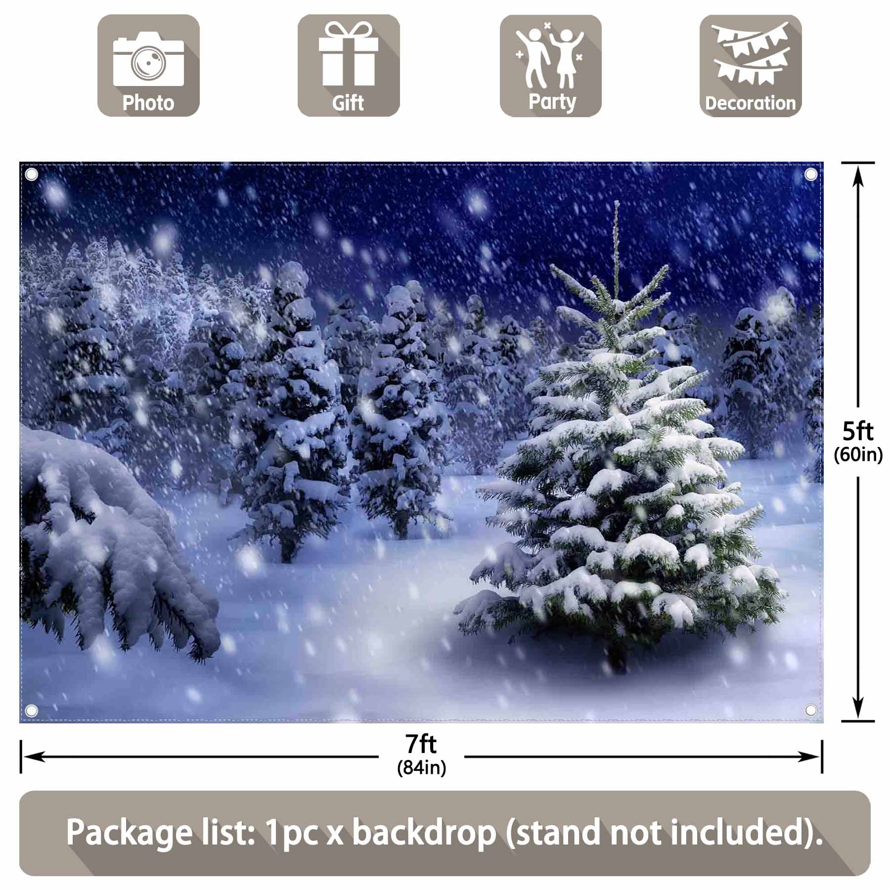 Winter Snow Forest Frozen White Xmas Trees Background(FAST) - UUFelice Studio