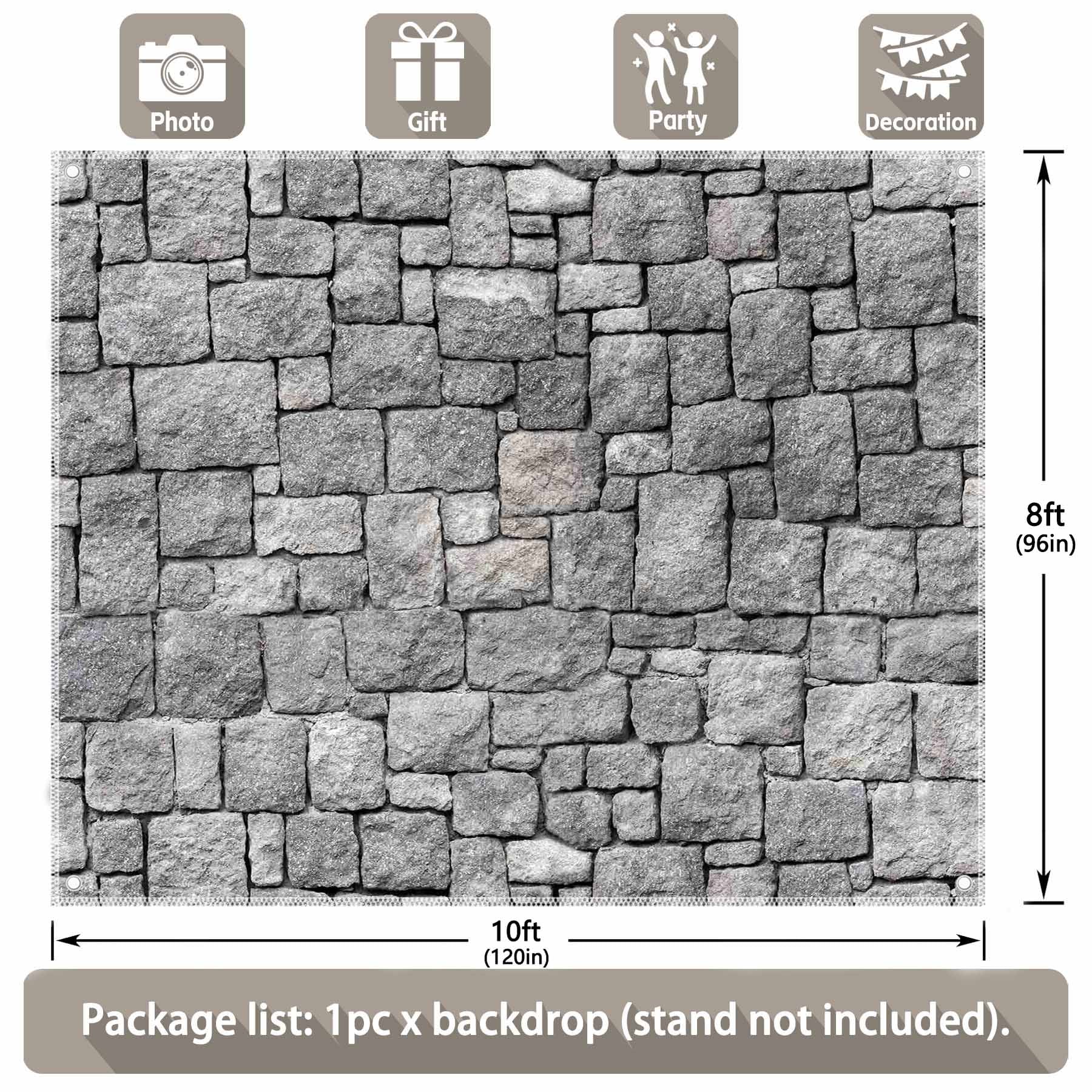 Rustic Stone Brick Wall Vintage-Style Backdrop(FAST) - UUFelice Studio