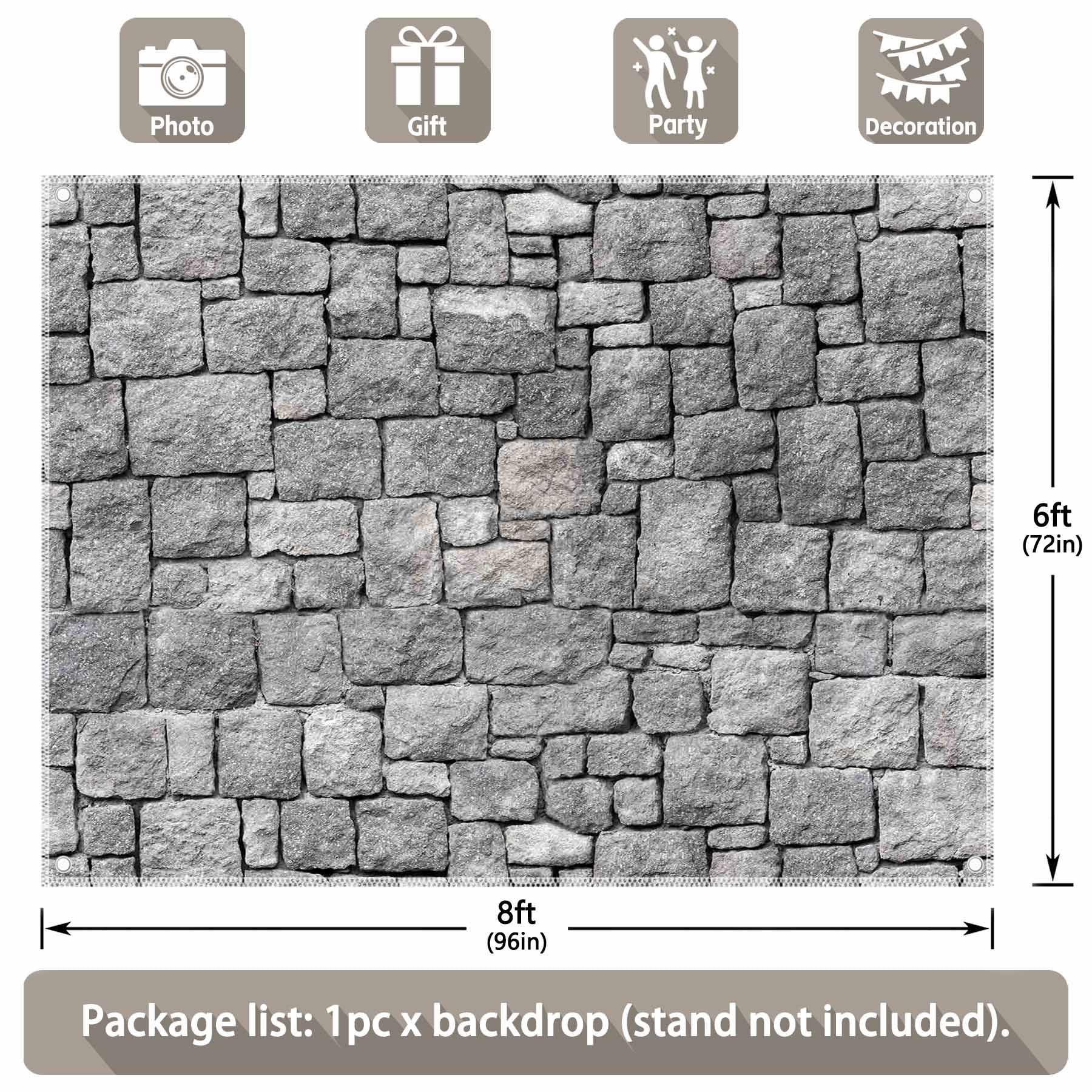 Rustic Stone Brick Wall Vintage-Style Backdrop(FAST) - UUFelice Studio