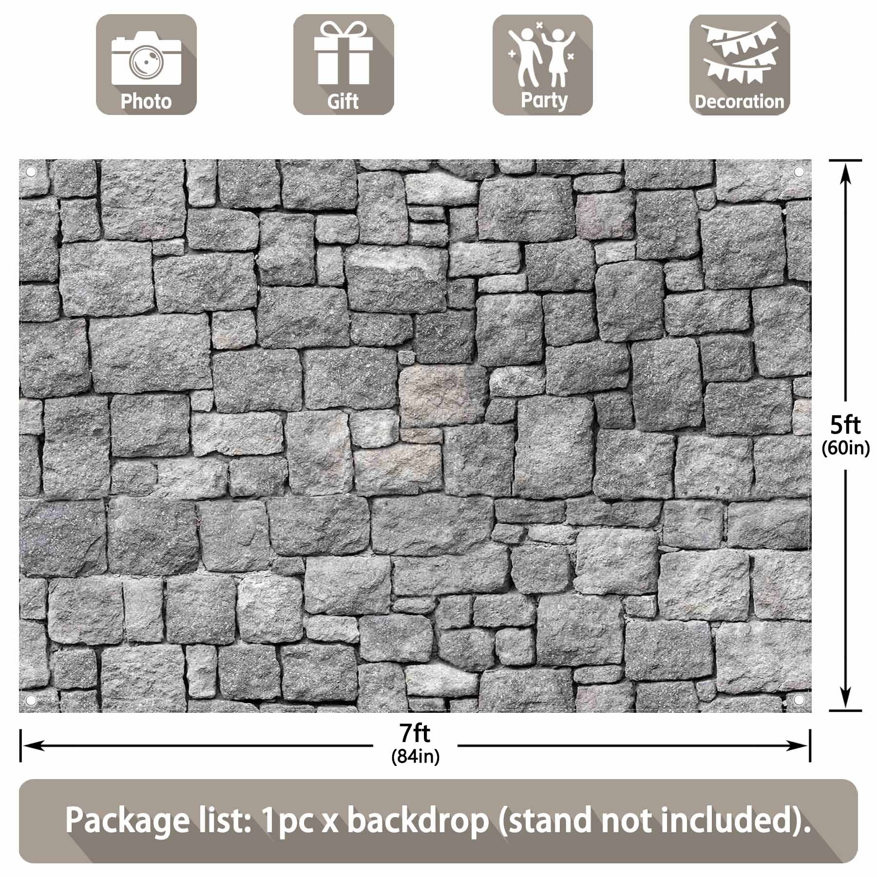 Rustic Stone Brick Wall Vintage-Style Backdrop(FAST) - UUFelice Studio