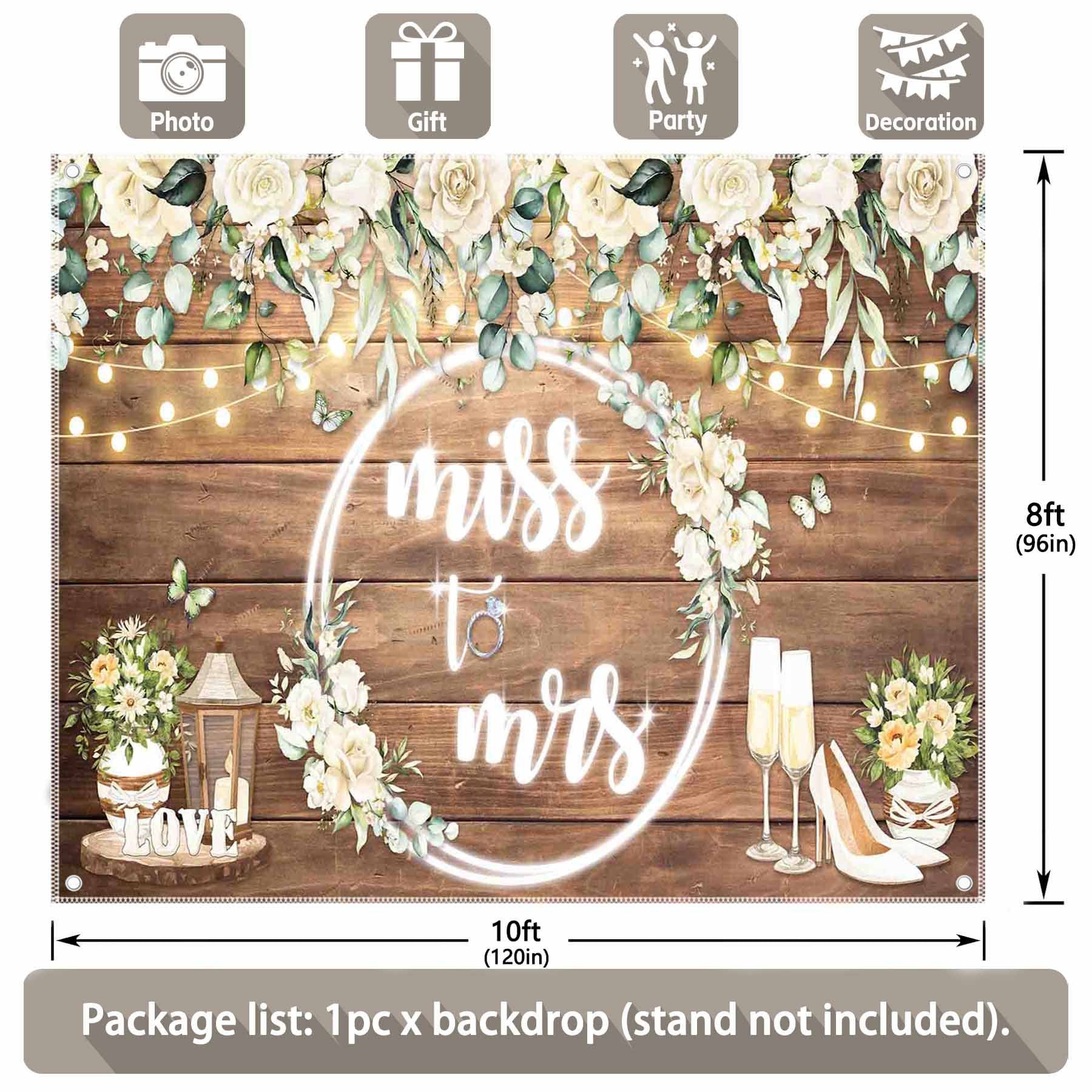 Miss to Mrs Bridal Baby Shower Backdrop