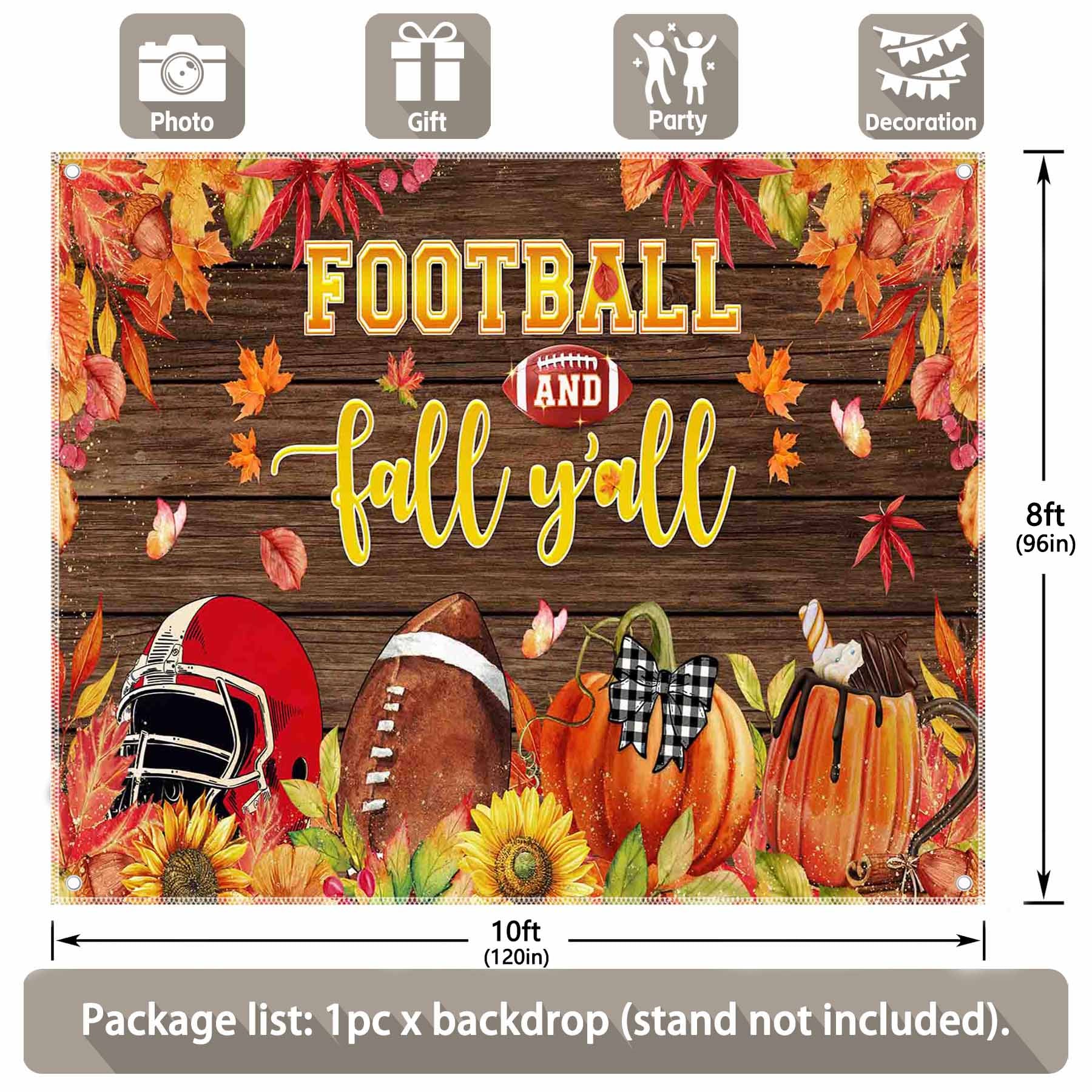 American Football Field Fall Backdrop