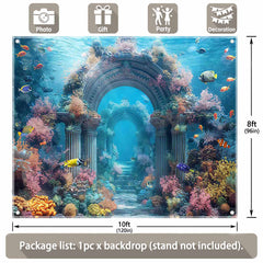 Underwater Ocean Palace Tropical Fish Coral Backdrop