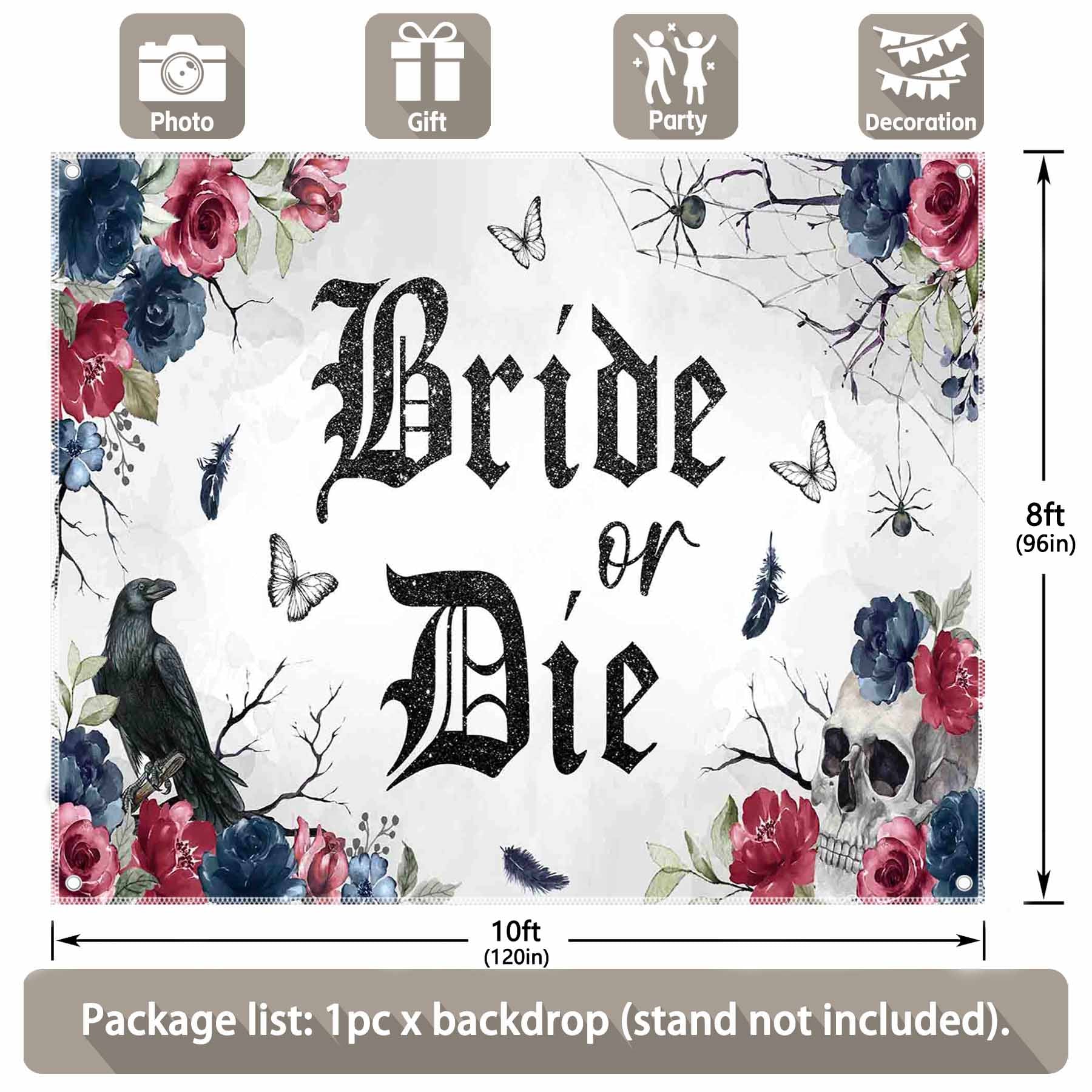 Bride Die Spider Nightingale Butterfly Backdrop