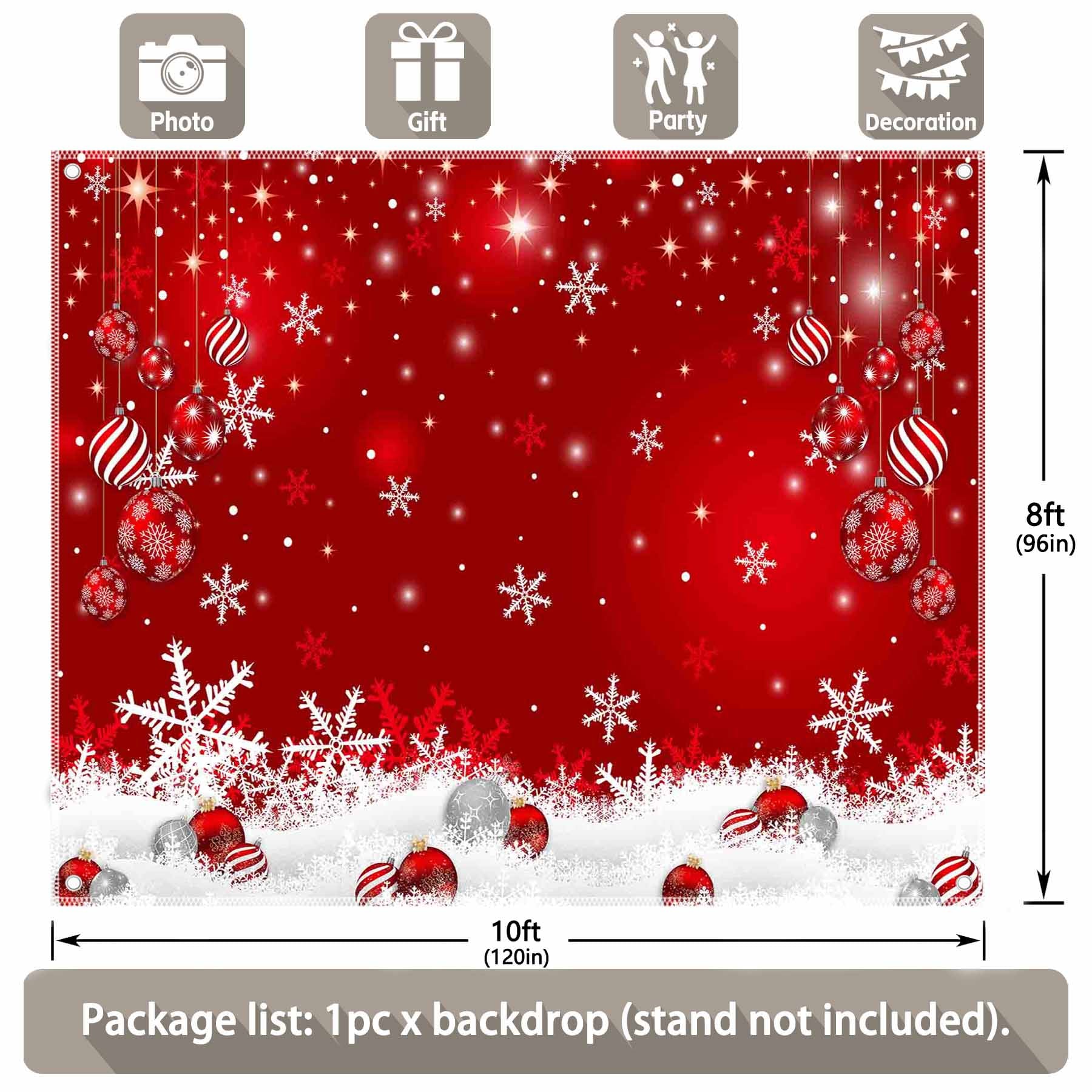 Christmas Snowflakes Winter White Snow Backdrop