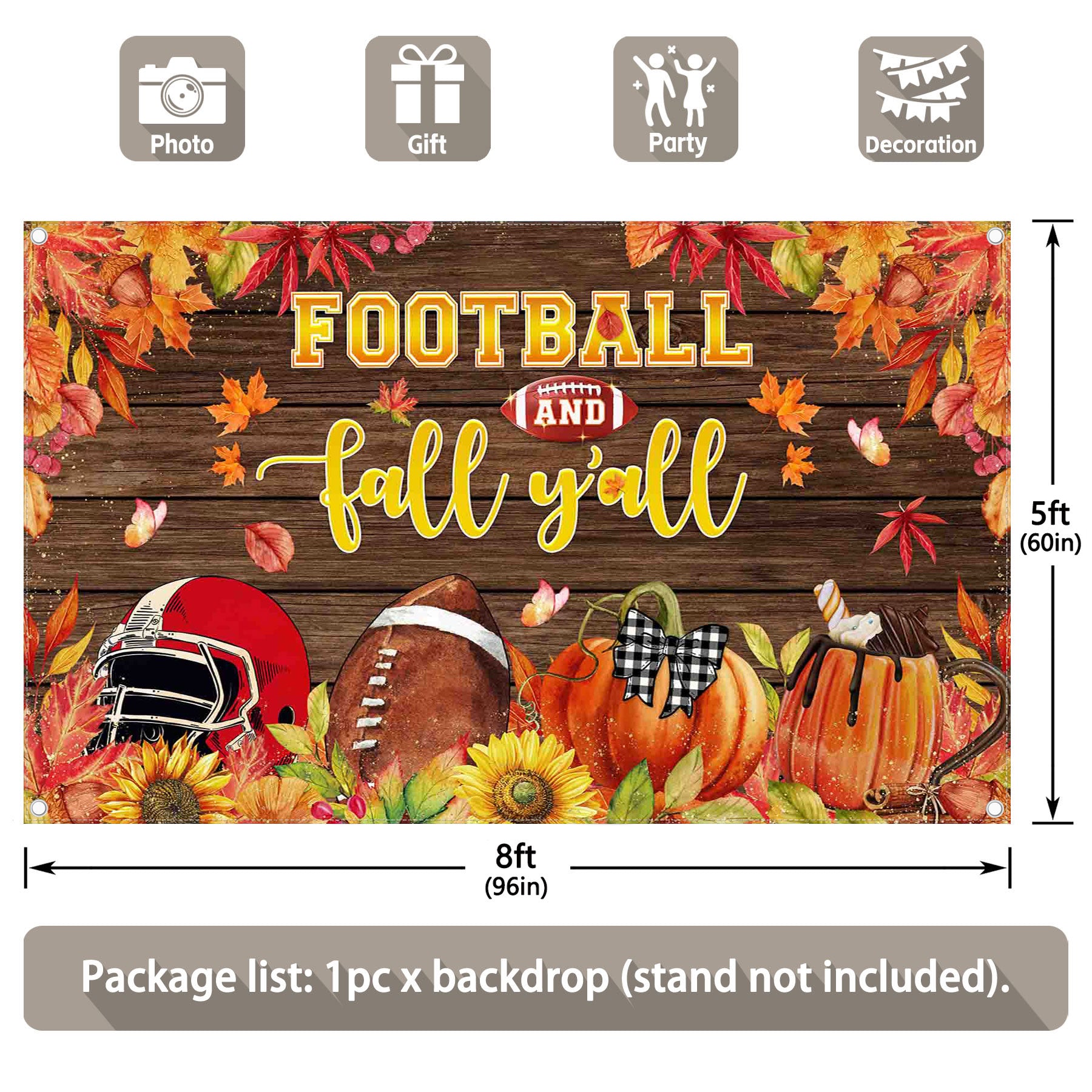 American Football Field Fall Backdrop