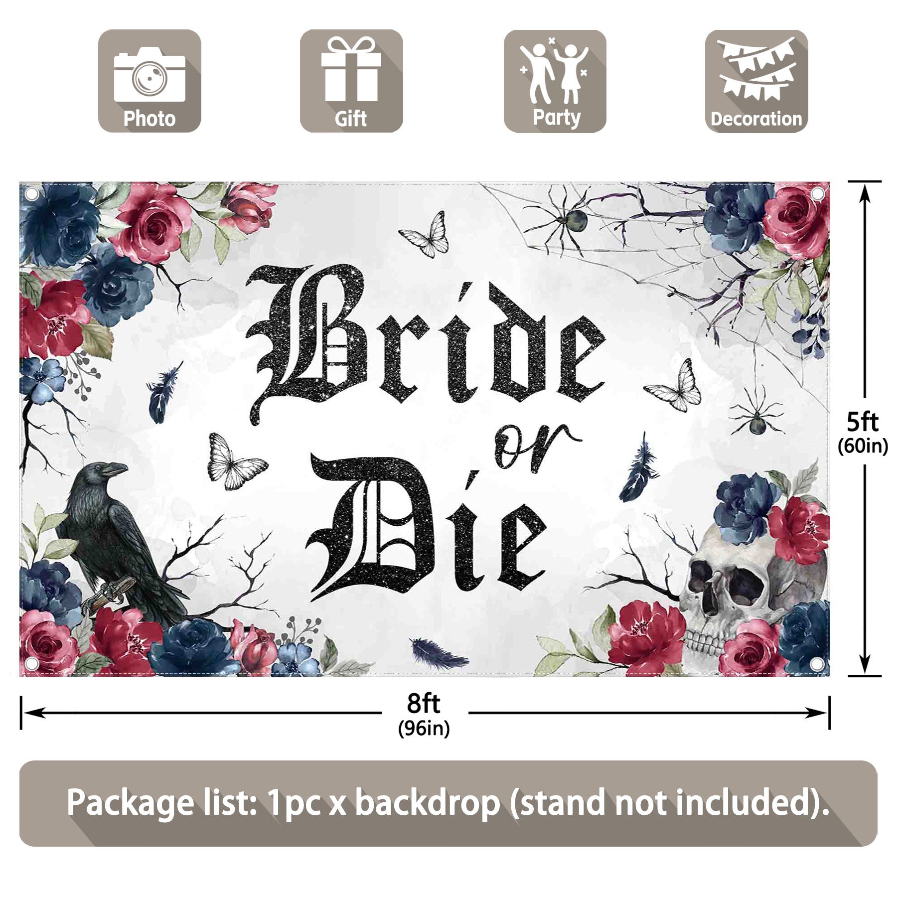 Bride Die Spider Nightingale Butterfly Backdrop