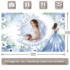 Custom DIY Name Photo Quinceanera Mis Quince Anos Birthday Backdrop