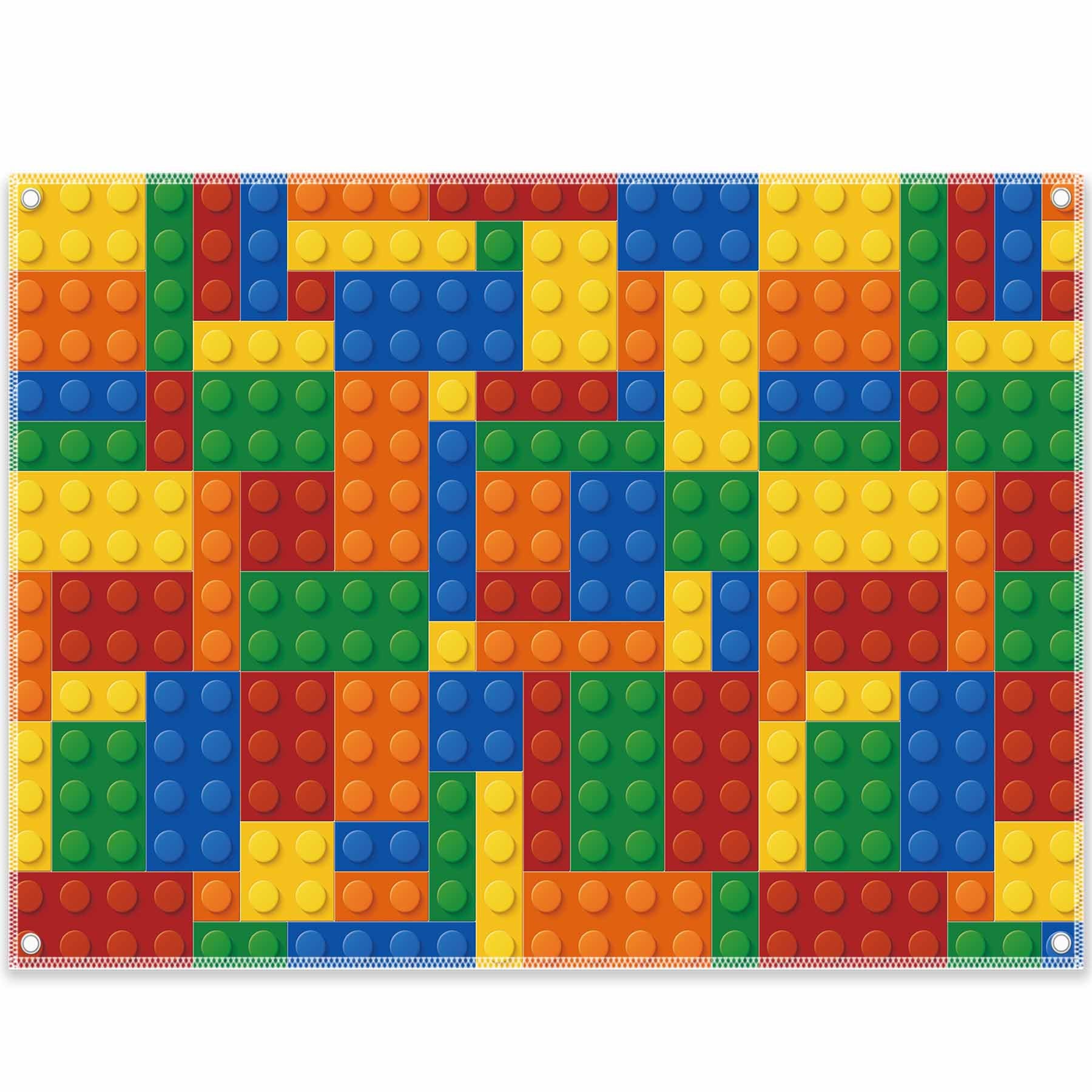 Building Blocks Theme Birthday Colored Toy Bricks Background(FAST) - UUFelice Studio