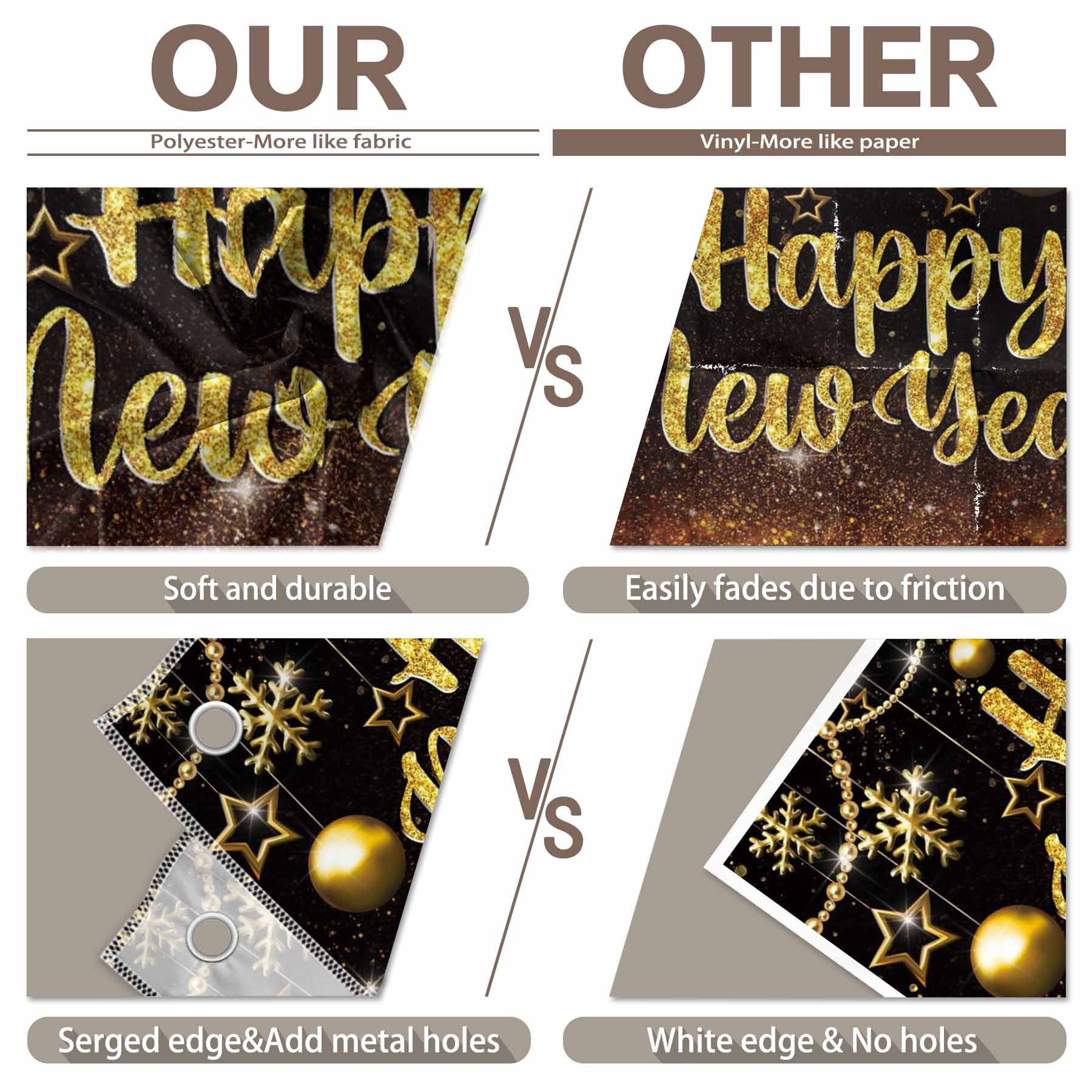 Black and Gold Happy New Year Backdrop(FAST)