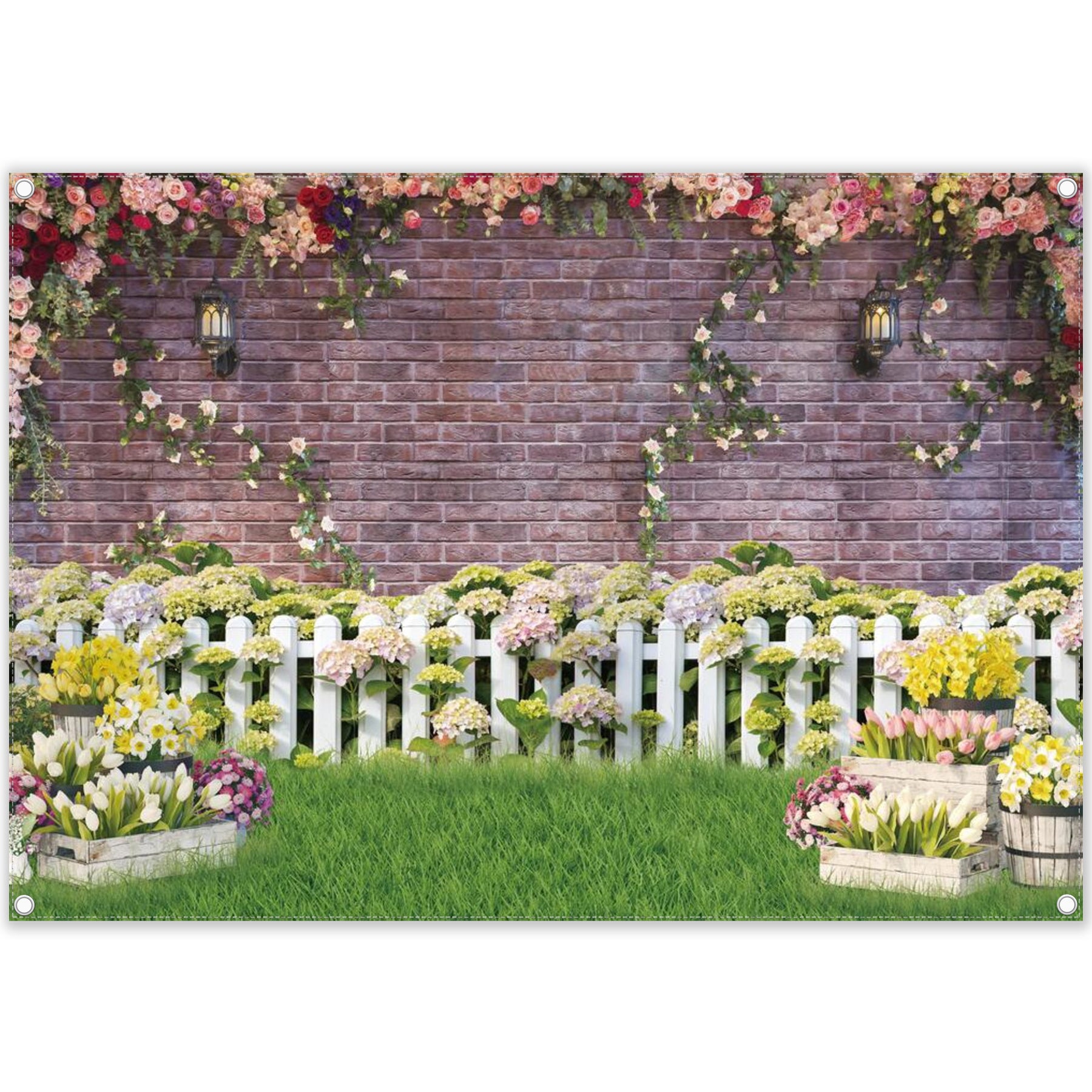 Easter Spring Garden  Flowers Backdrop - UUFelice Studio