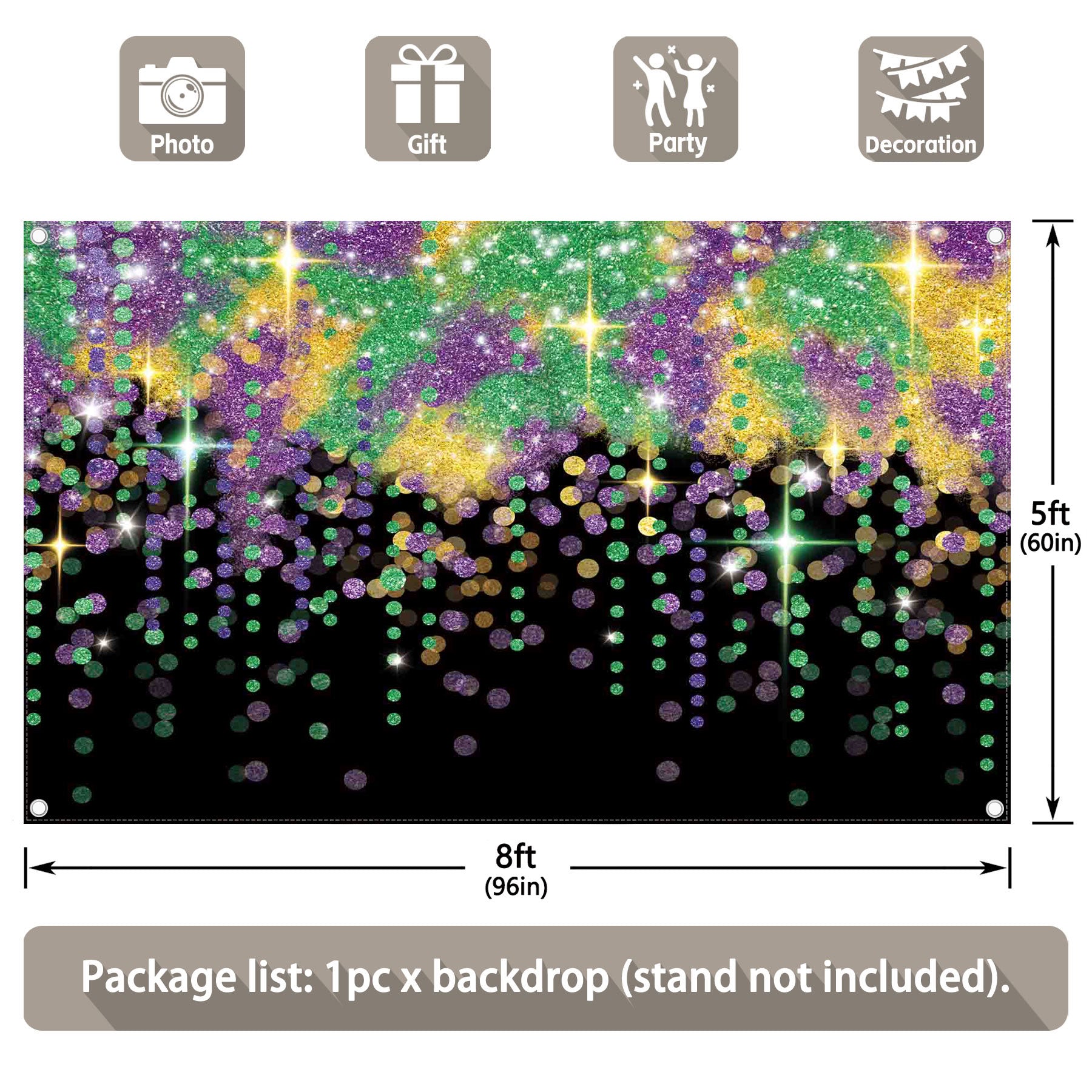 America Mardi Gras Fat Tuesday Backdrop - UUFelice Studio