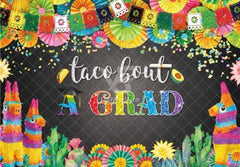 Taco Bout A Grad Celebrate Graduation Class of 2024 Background(FAST)