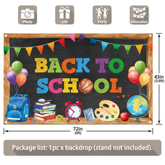 Welcome Back To School First Day Of Kindergarten Backdrop