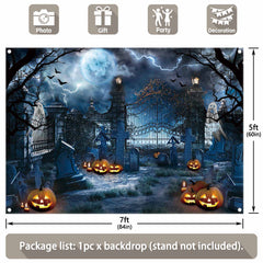 Halloween Haunted Graveyard Pumpkin Lantern Background(FAST) - UUFelice Studio