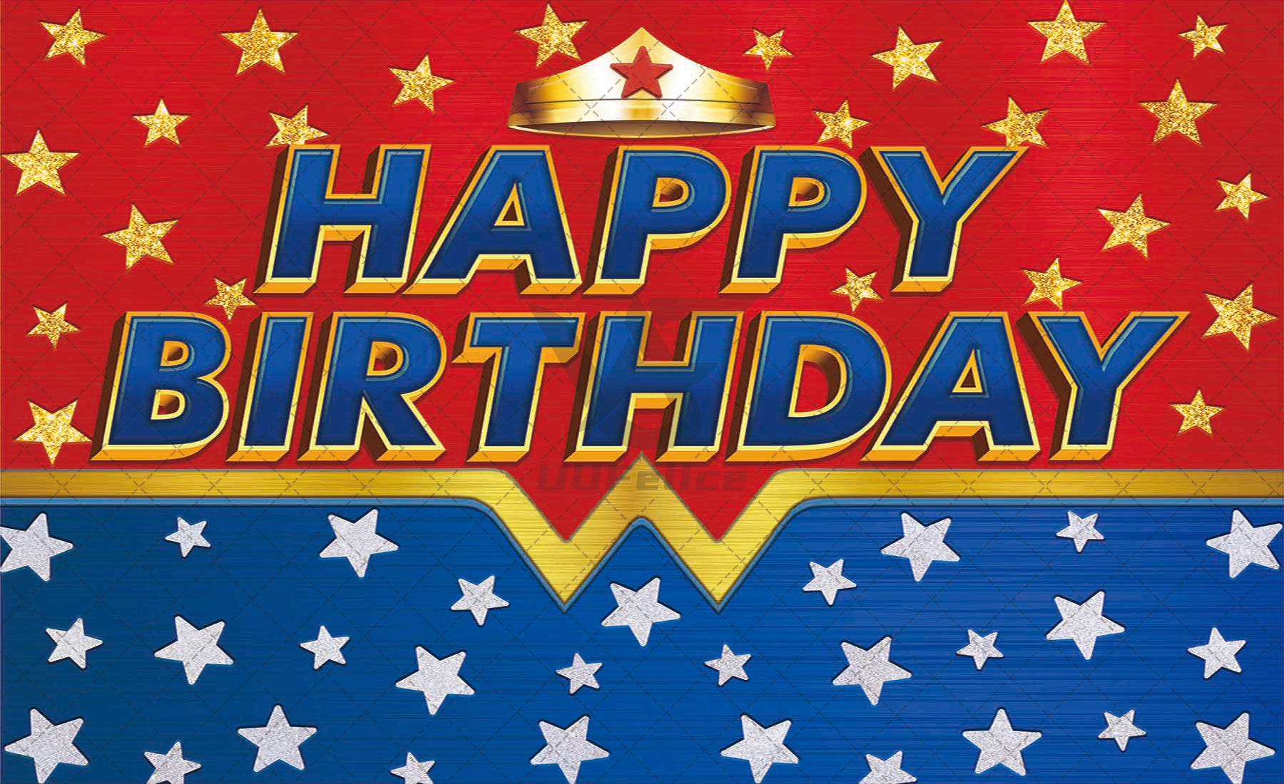 Happy Birthday American Star Red And Blue Backdrop - UUFelice Studio