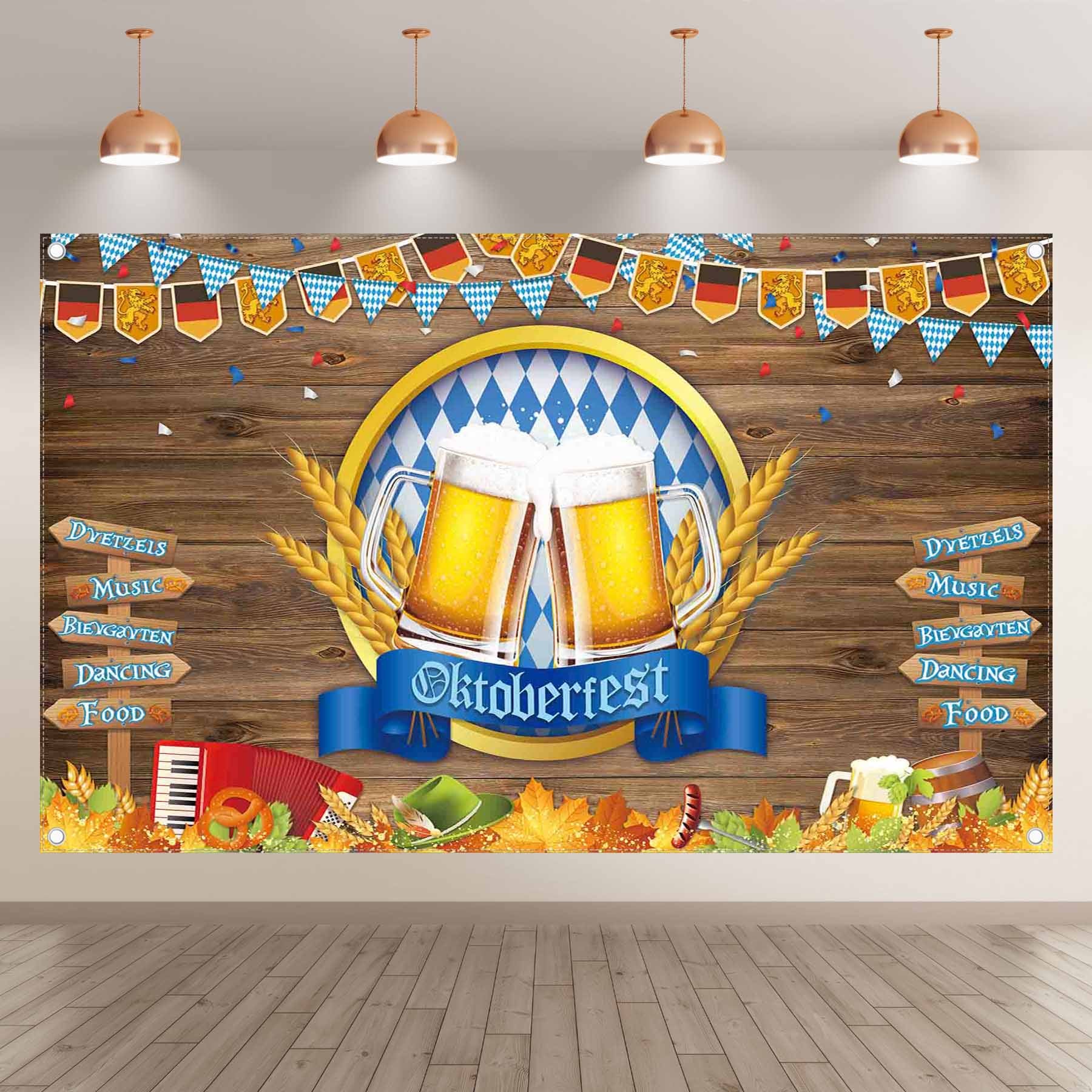 Oktoberfest  Cheers Beers Theme Backdrop(FAST)