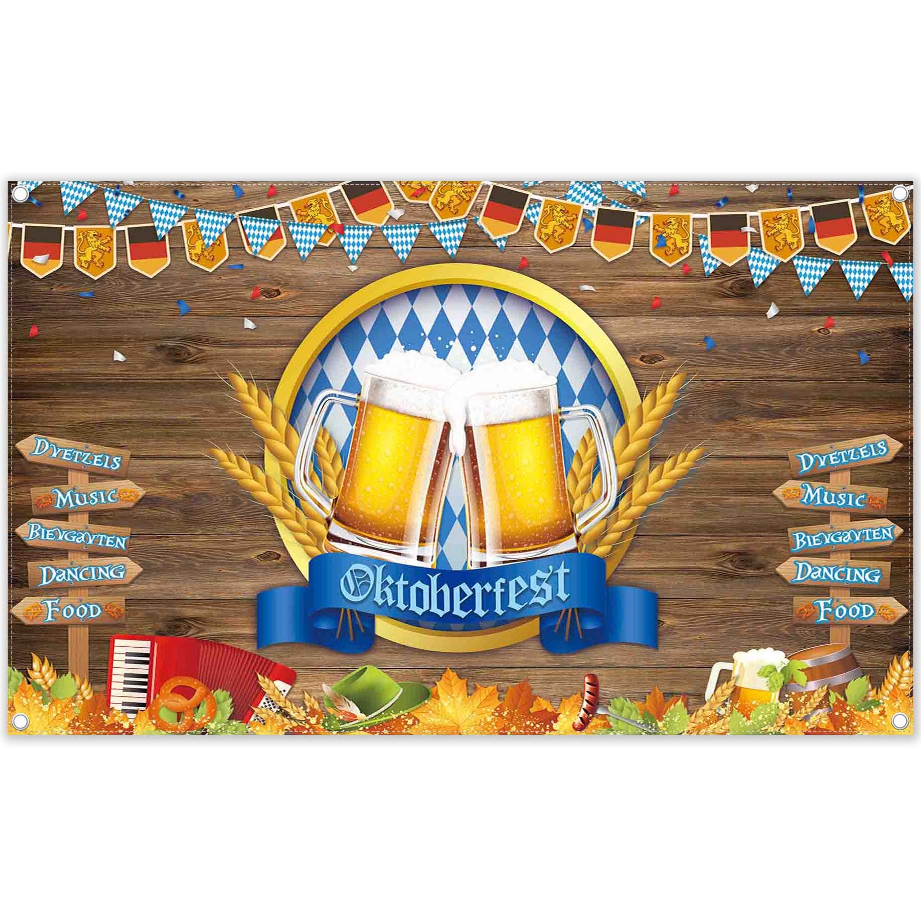 Oktoberfest  Cheers Beers Theme Backdrop(FAST)