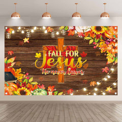 Fall for Jesus He Never Leaves Autumn Thanksgiving Background(FAST)