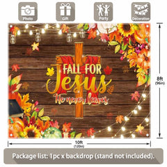 Fall for Jesus He Never Leaves Autumn Thanksgiving Background(FAST)