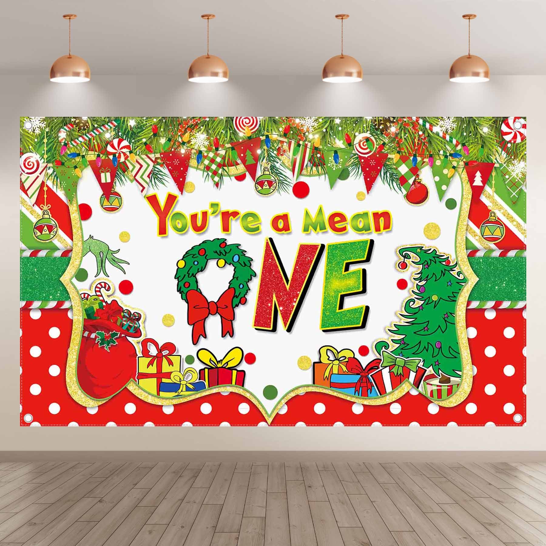 You're a Mean one Merry Grinchmas Backdrop(FAST)