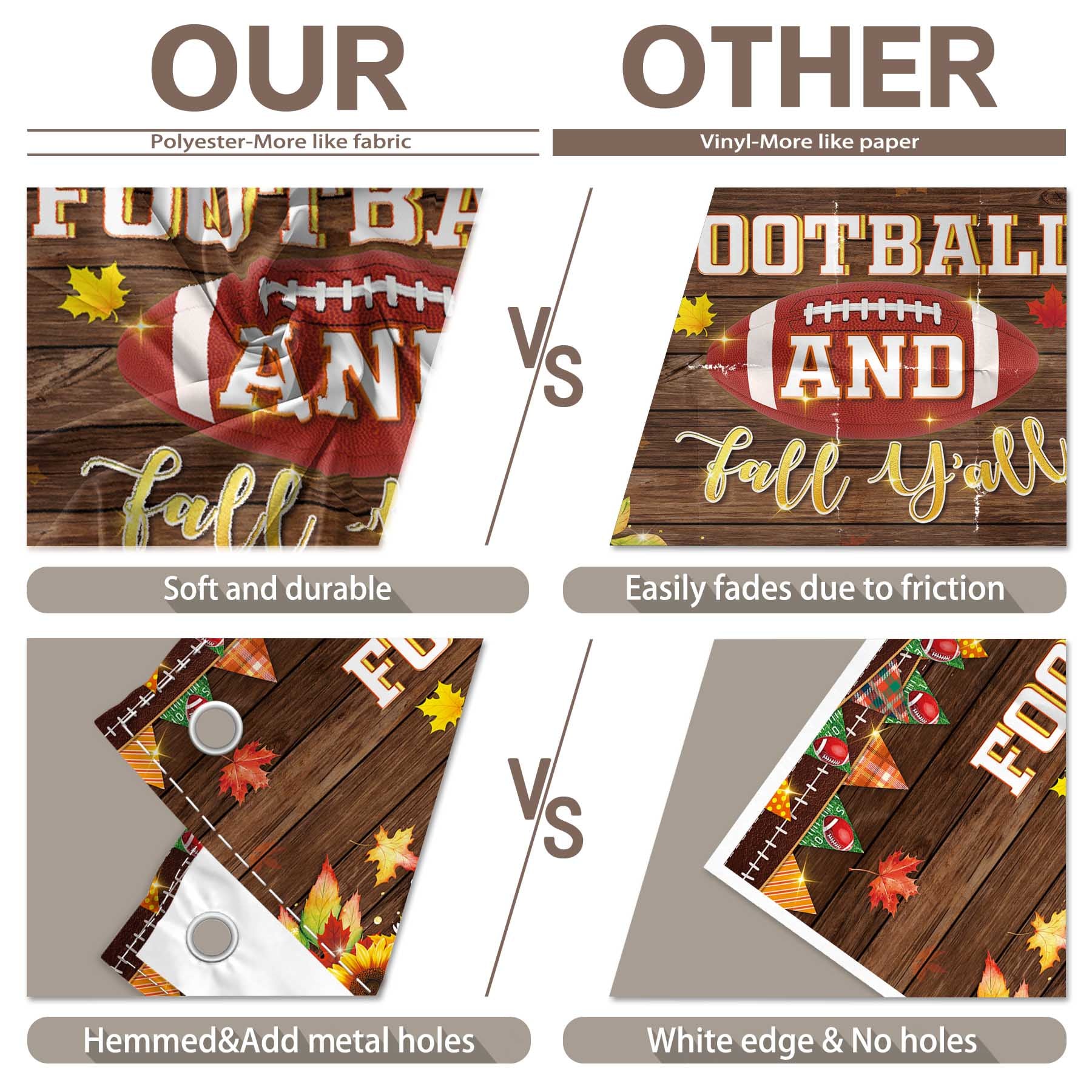 Fabric Football and Fall Y'all Autumn Football Game Backdrop(FAST)