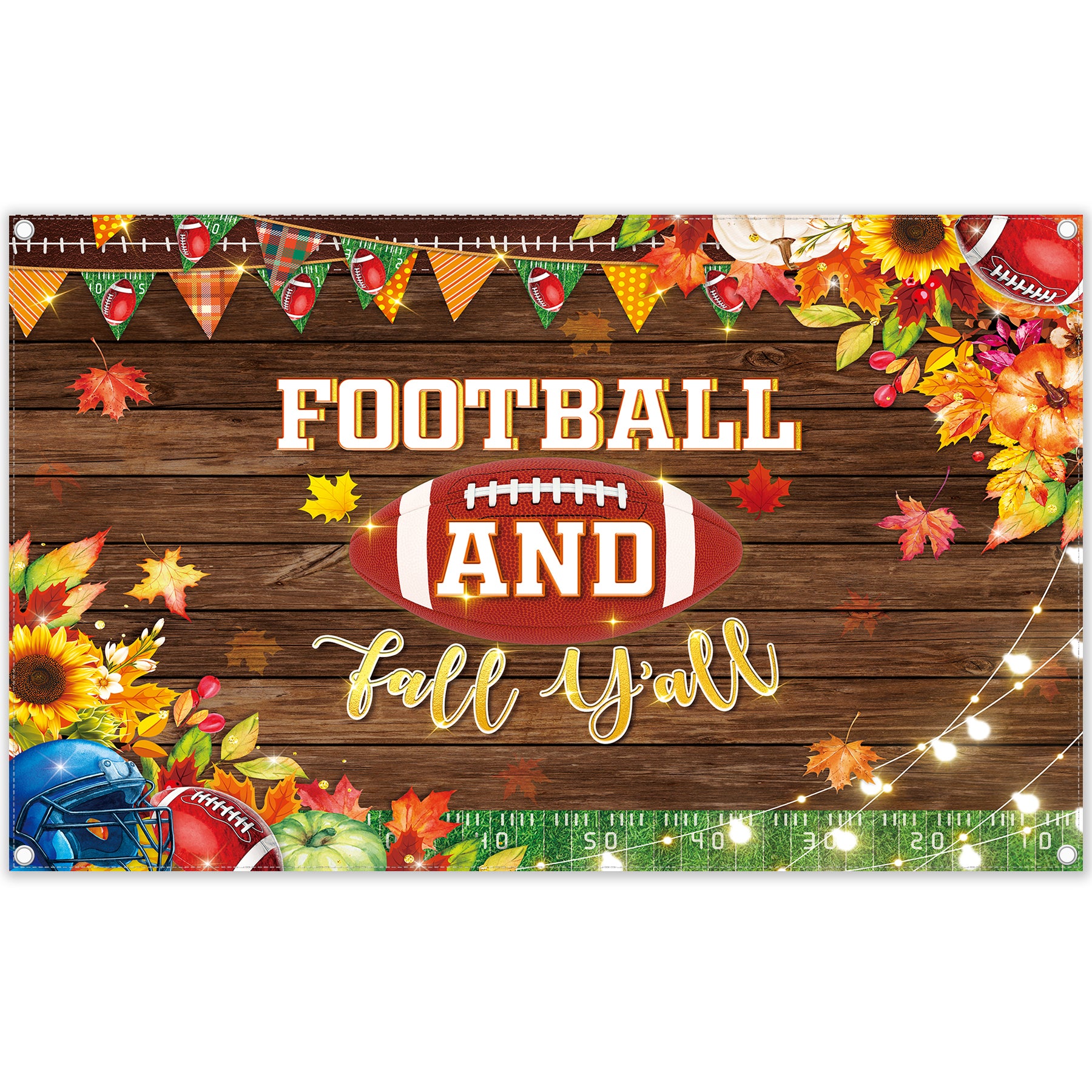 Fabric Football and Fall Y'all Autumn Football Game Backdrop(FAST)