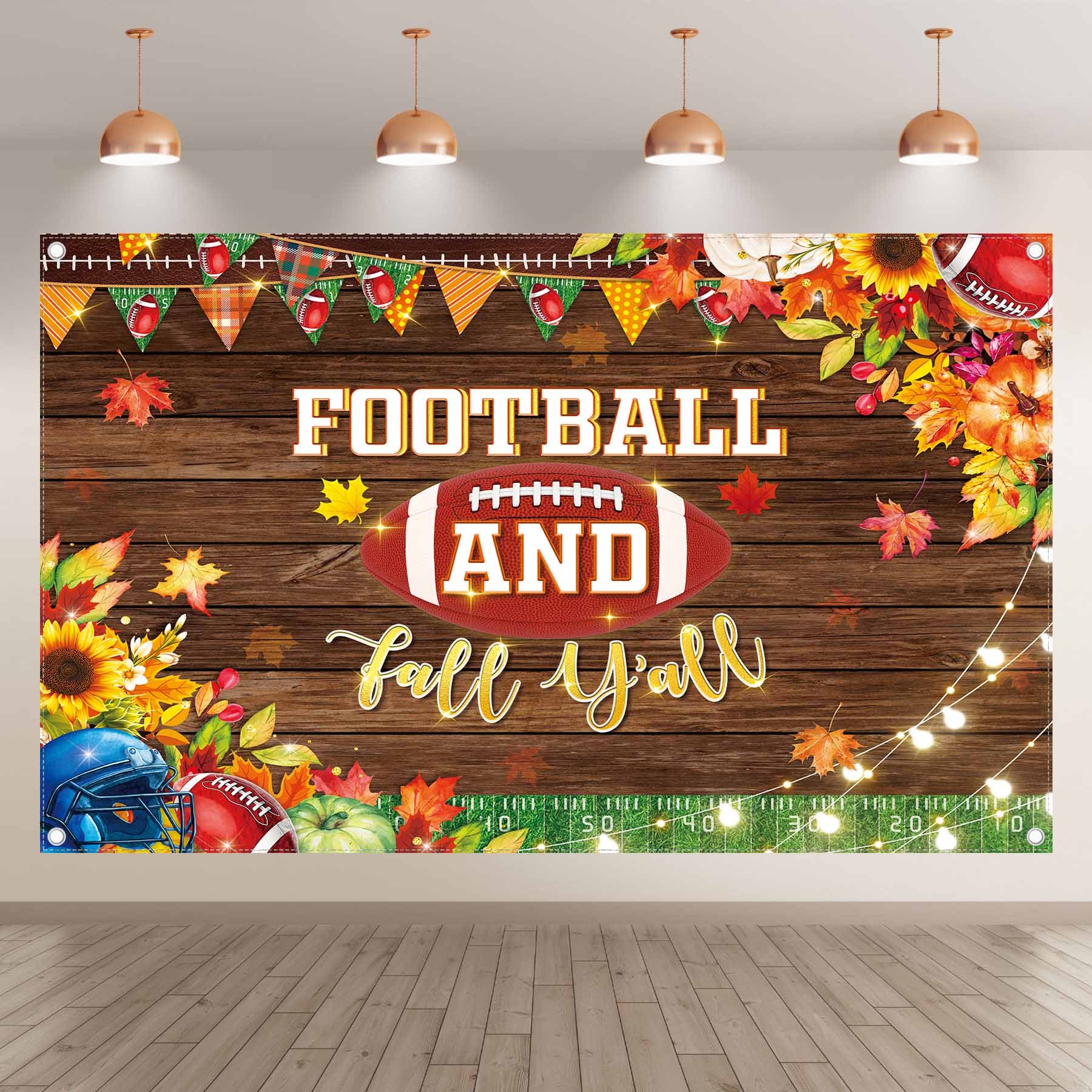 Fabric Football and Fall Y'all Autumn Football Game Backdrop(FAST)