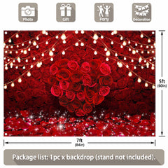 Red Rose Floral Wall Valentine's Day Background(FAST) - UUFelice Studio