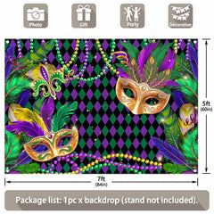 Mardi Gras Masquerade Carnival Fiesta  Backdrop