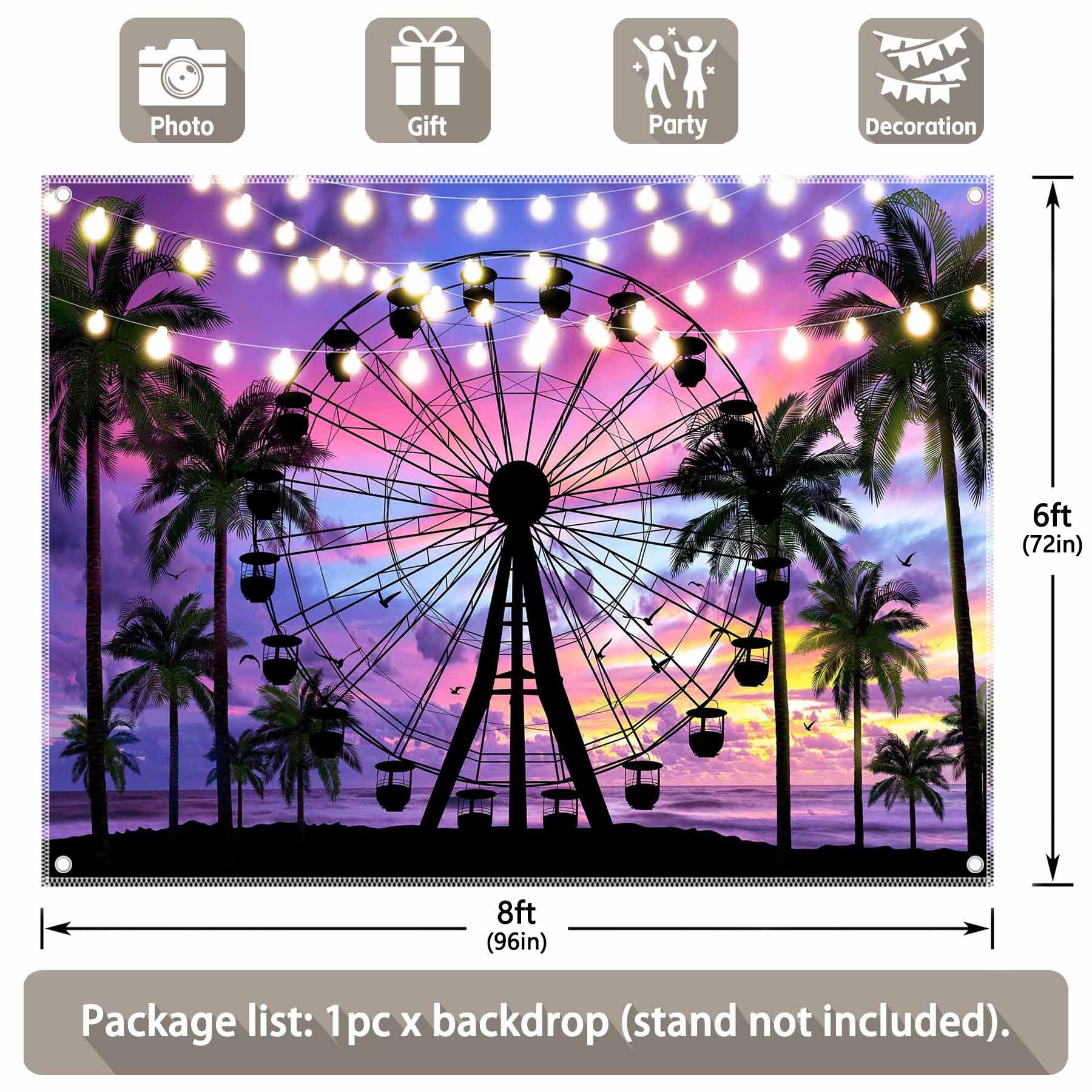 Coachella Summer Ferris Wheel Seaside Background(FAST)