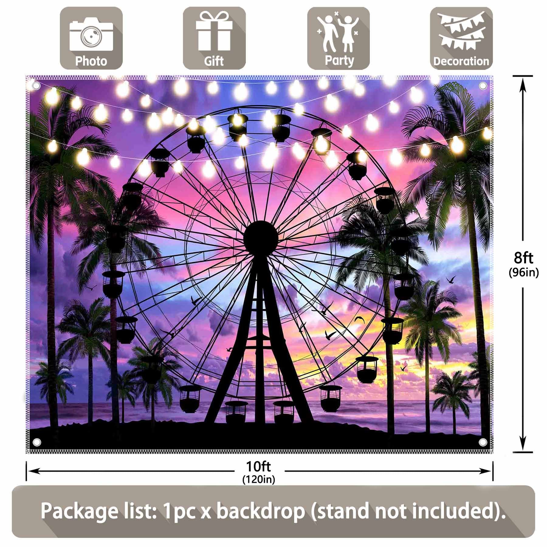 Coachella Summer Ferris Wheel Seaside Background(FAST)