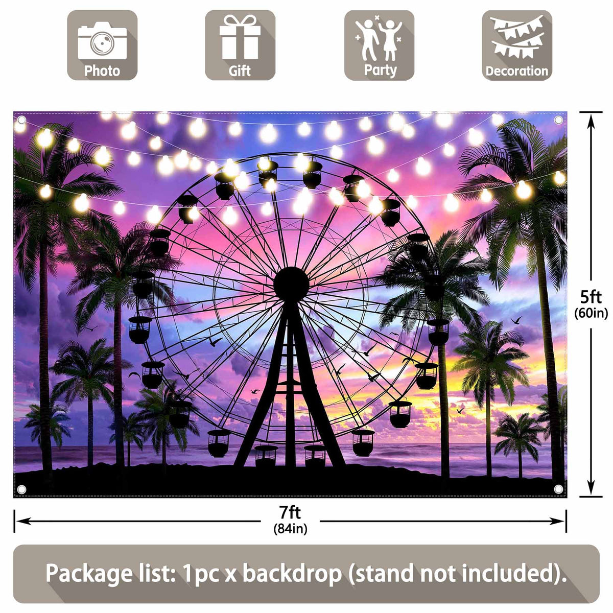 Coachella Summer Ferris Wheel Seaside Background(FAST)