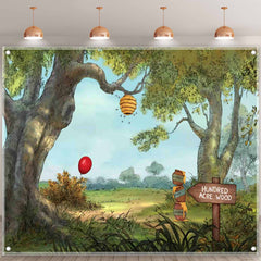 Hunny Cartoon Spring Forest  Sweet Honey Bear Background - UUFelice Studio