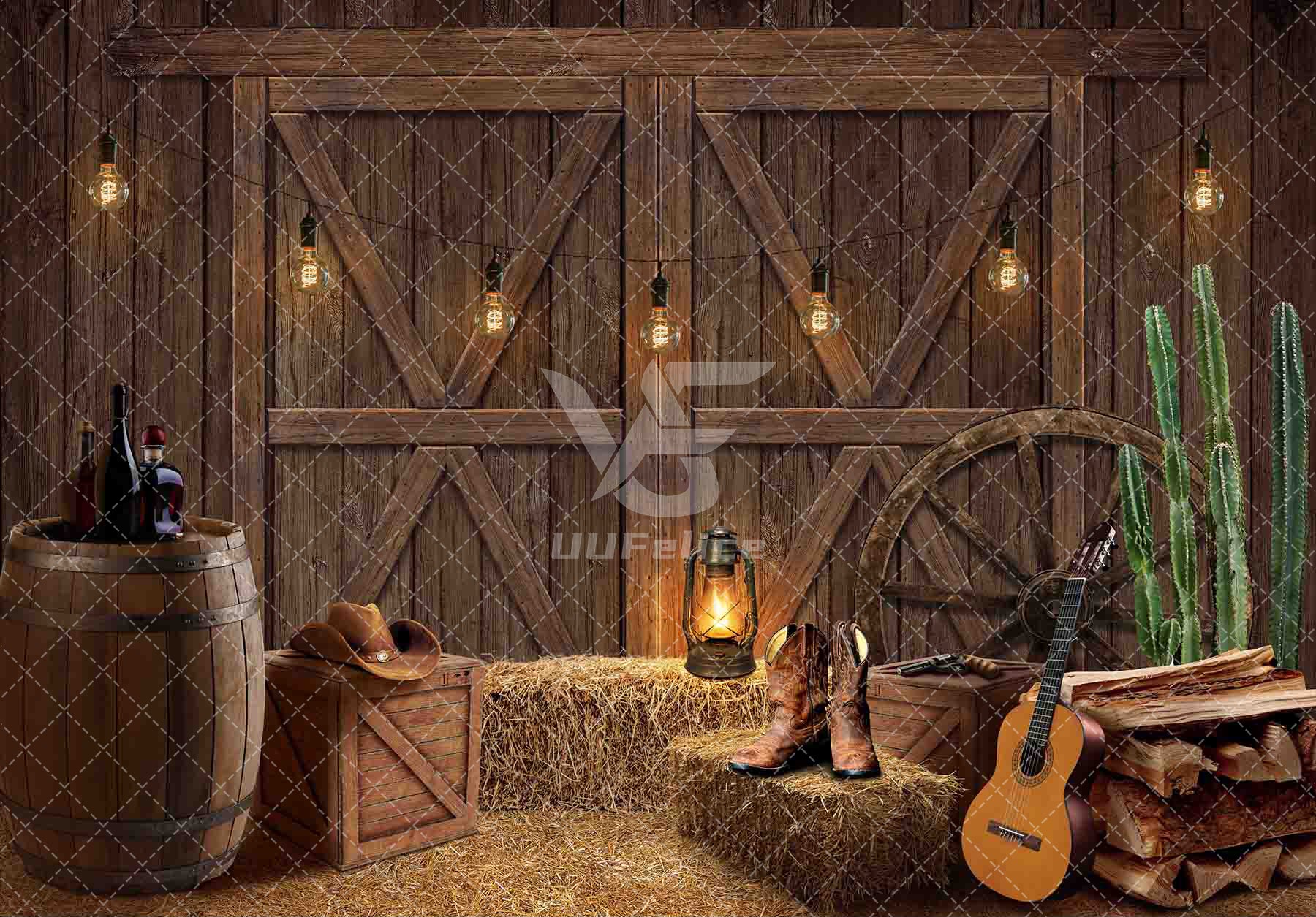 Rustic Western Cowboy Wild West to life Backdrop(FAST) - UUFelice Studio