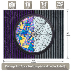 Gothic Spider Web Window Cartoon Backdrop(FAST) - UUFelice Studio