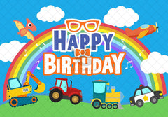 Cartoon Birthday Truck Car Child Backdrop