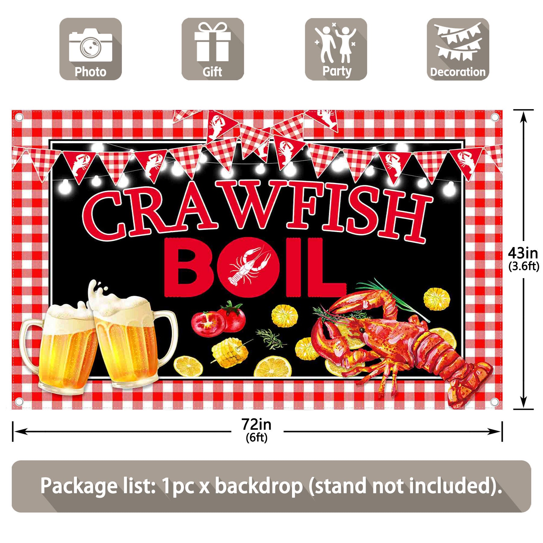 Crawfish Boil Lobster Seafood Backdrop - UUFelice Studio