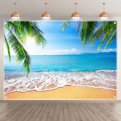 Summer Hawaii Beach Tropical Seaside Palm Background(FAST) - UUFelice Studio