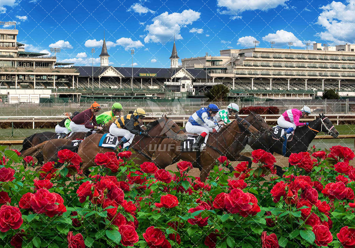 Kentucky Derby Run Horse Backdrop