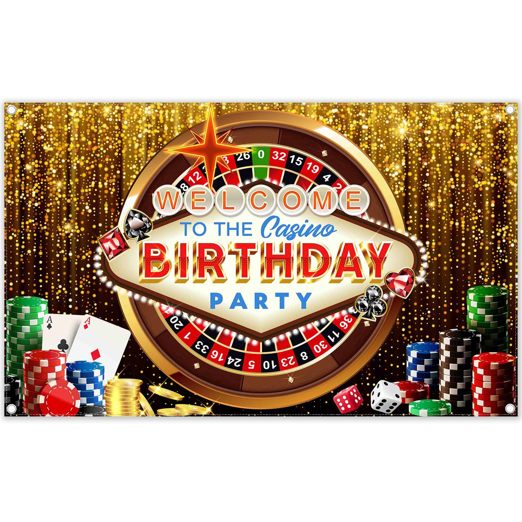 Casino Birthday , Las Vegas Casino Night Background(FAST) - UUFelice Studio