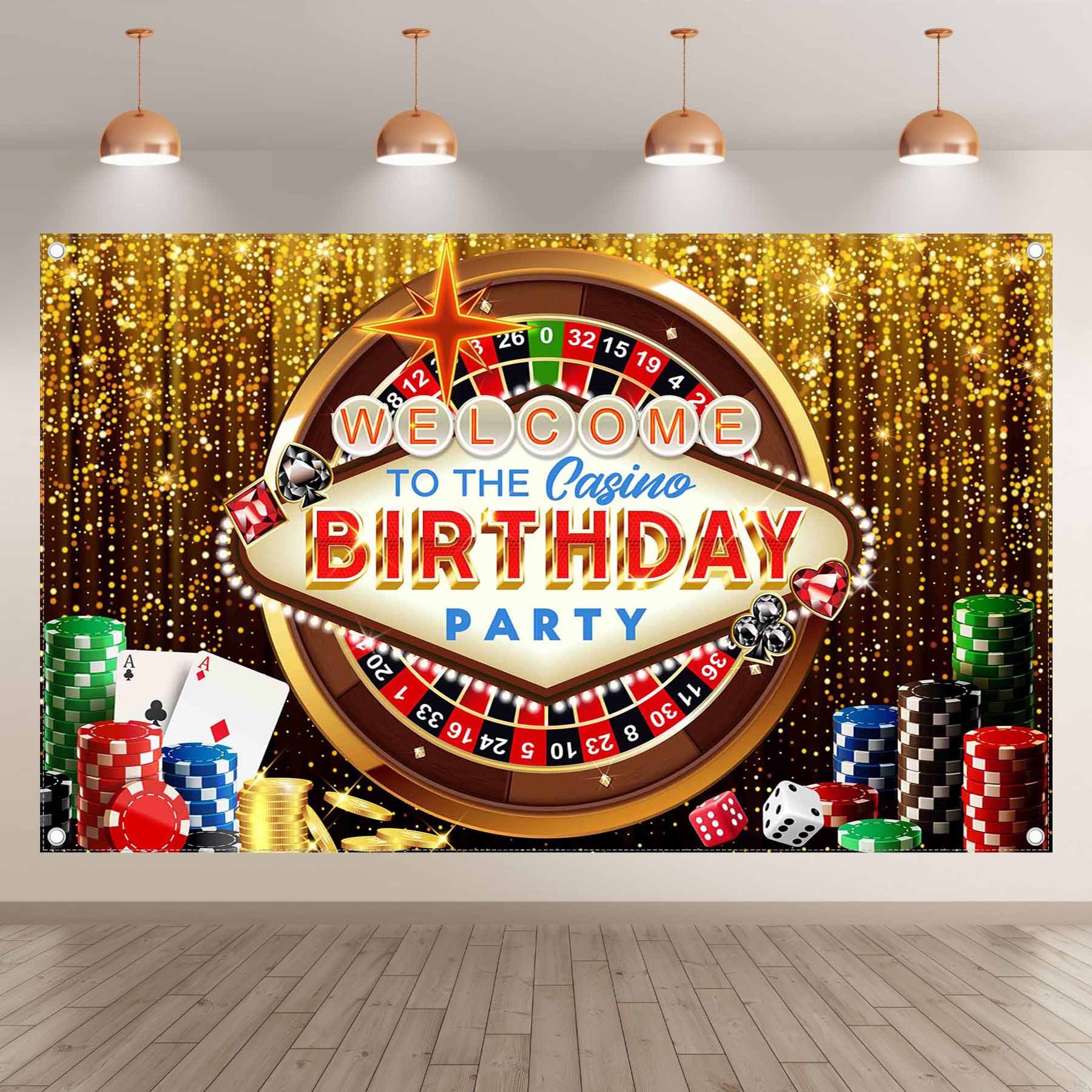 Casino Birthday , Las Vegas Casino Night Background(FAST) - UUFelice Studio