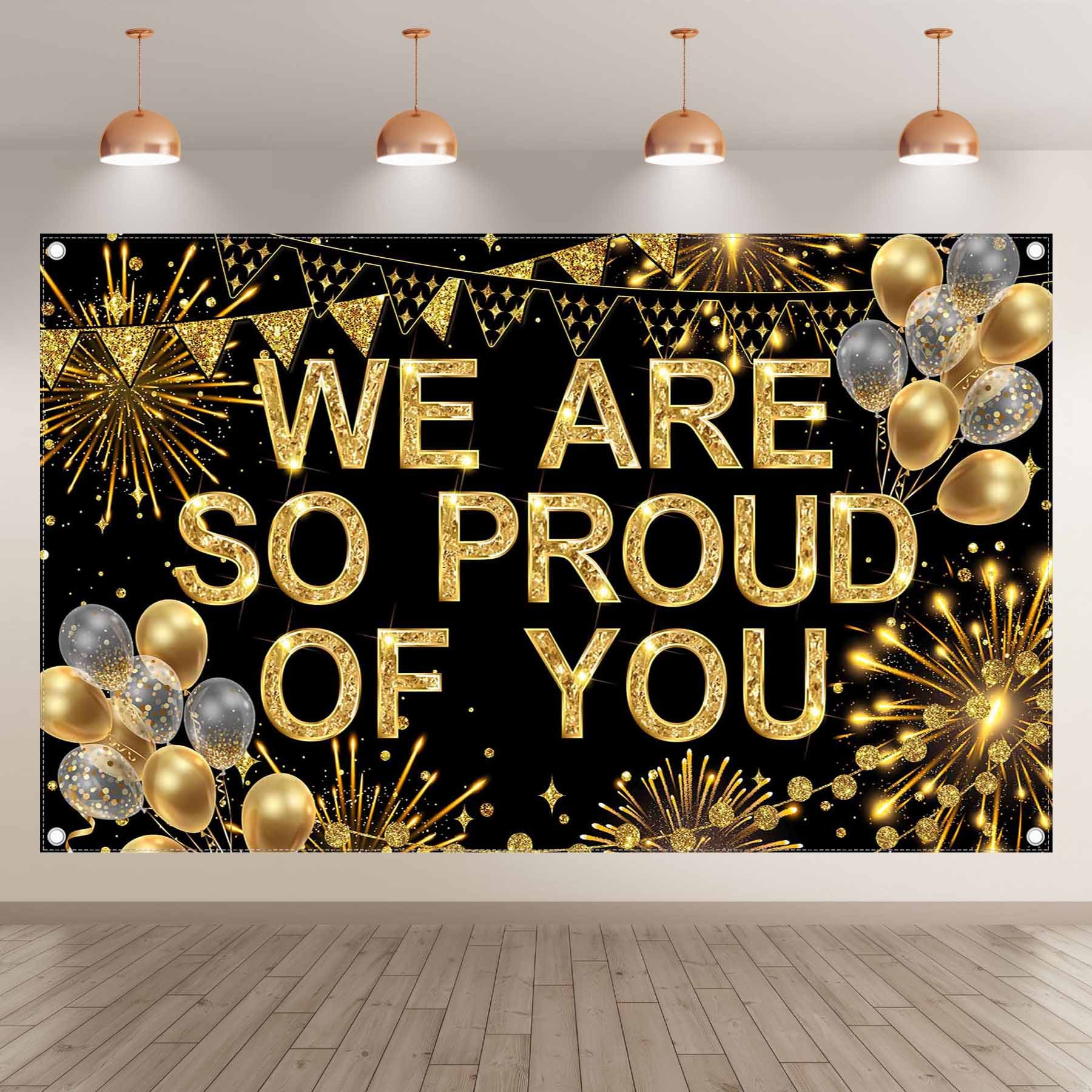 Capture Proud Moments Black & Gold Backdrop(FAST) - UUFelice Studio