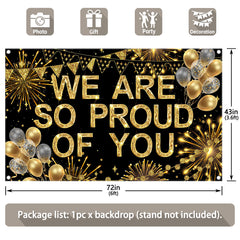 Capture Proud Moments Black & Gold Backdrop(FAST) - UUFelice Studio