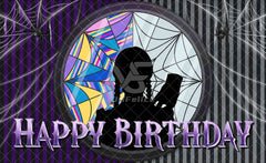 Spider Web Birthday Gothic Window Scary Backdrop(FAST) - UUFelice Studio