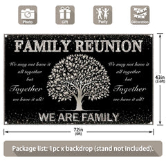 Family Reunion Backdrop Family Tree Members Backdrop(FAST)