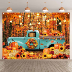 Fall Forest Blue Truck Autumn Backdrop(FAST)